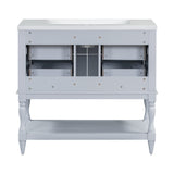 36" Bathroom Vanity Cabinet with Sink Combo Set, Undermount Resin Sink, Free Standing Vanity Set with 4 Drawers Blue - V.I.P Digital Presence