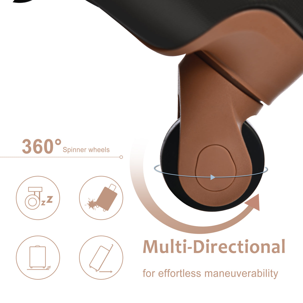 Hard shell luggage set 6-piece luggage set, expandable lightweight wheeled luggage, TSA lock, black brown - V.I.P Digital Presence