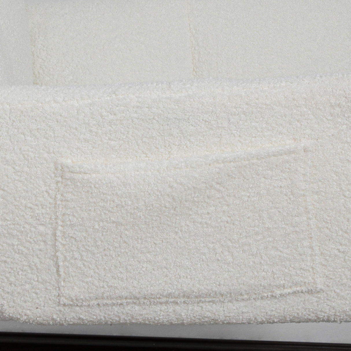 Teddy fabric rocking chair, cushioned rocking chair with high backrest, modern rocking chair, white - V.I.P Digital Presence