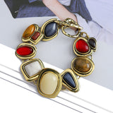 Colorful natural stone crystal glass exaggerated bracelet women's high-end accessory - V.I.P Digital Presence