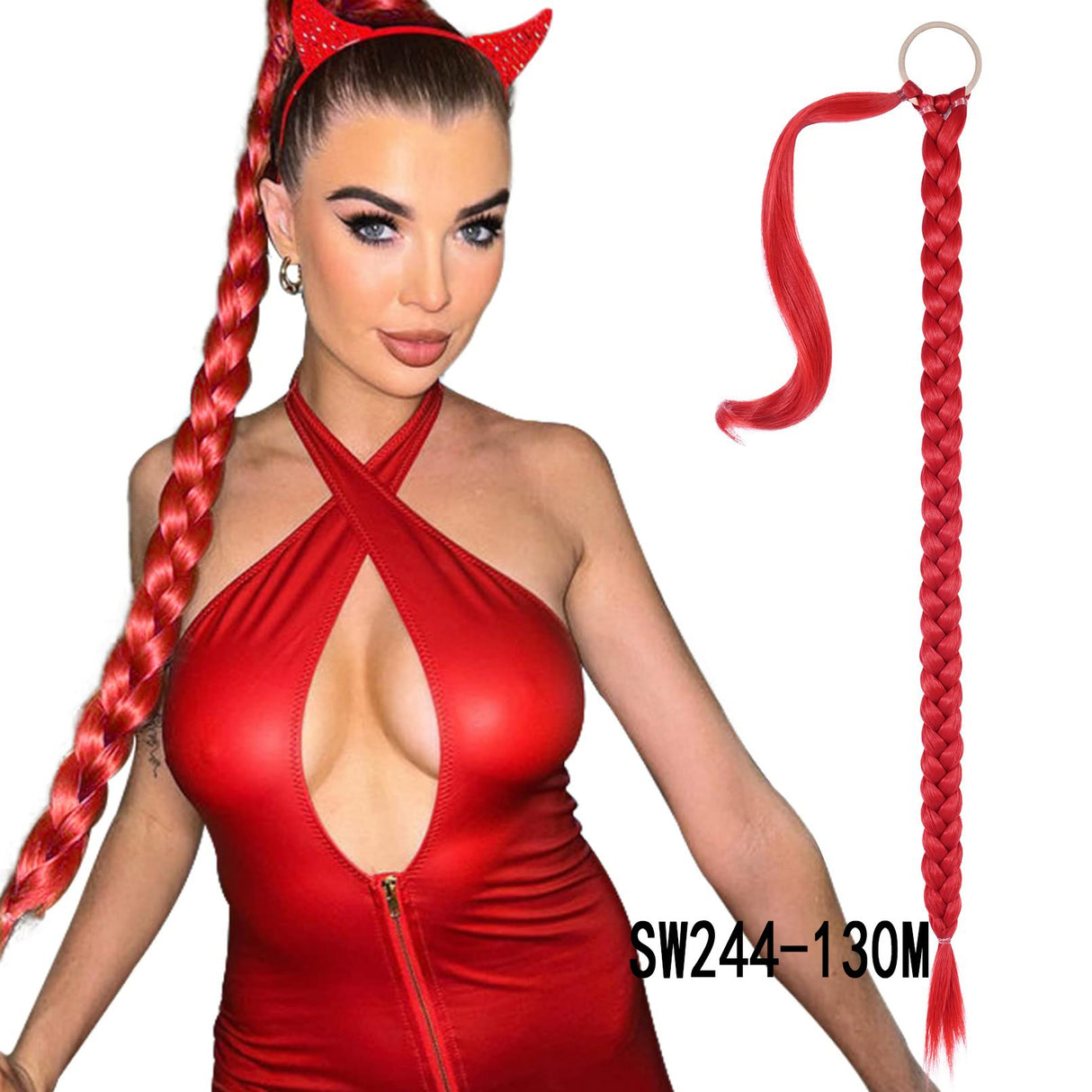 Fake Braid New Fashion Chemical Fiber Wig Female Long Braid Hair Extensions Hair Band Type Hair Extensions Braid Wig Ponytail - V.I.P Digital Presence