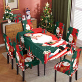 Christmas Waterproof Printed Tablecloth Restaurant Home Printed Chair Cover Christmas Tablecloth Chair Cover Decorative Set - V.I.P Digital Presence