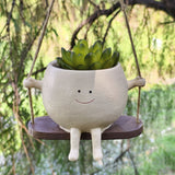 Swing Face Planter Resin Plant Succulent Pots Creative Wall Hanging Head Planter Multifunctional Home Garden Patio Accessories - V.I.P Digital Presence