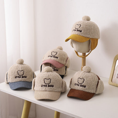 Children's Hat Autumn/Winter Ear Protection Warm Hat Boys' Corduroy Duck Tongue Hat Girls' Winter Fashion Baseball Hat - V.I.P Digital Presence
