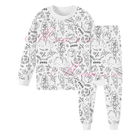 Children's graffiti pajamas DIY hand-painted colorable set for home decor coloring pajama sets - V.I.P Digital Presence
