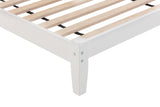 Twin Bed with Column-Decoration Headboard, with Bed Slats,White - V.I.P Digital Presence