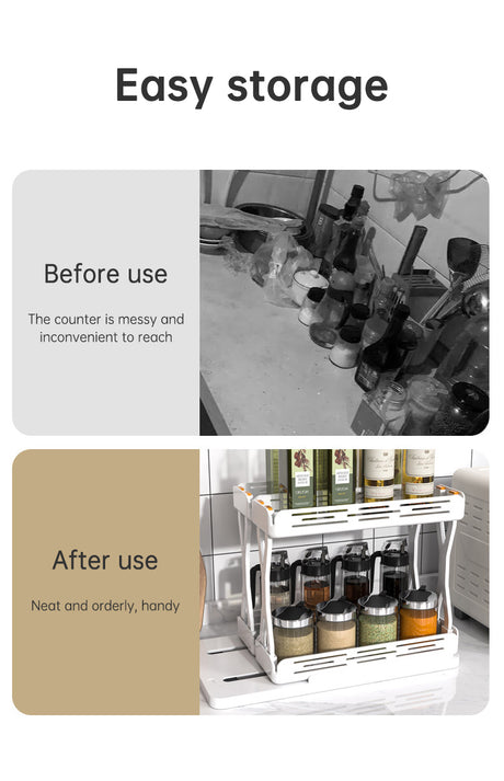 Pull out Rotating Spice Rack Organizer for Cabinet Rotate Makeup Organizer Slide Bottle Box Holder Plastic Seasoning Spice Rack - V.I.P Digital Presence