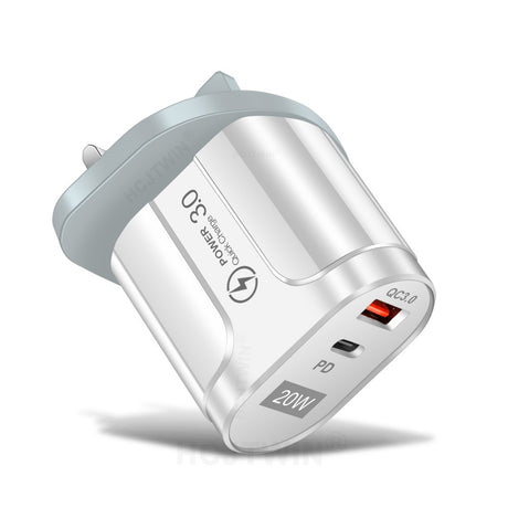 PD20W Mobile Fast Charging Charger 5V4A US, European, and British Standard Speed Matching Device PD+QC3.0 Travel Charging Head - V.I.P Digital Presence