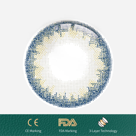 1Pcs FDA Certificate Eyes Beautiful Pupil Colorful Girl Cosplay Contact Lenses Blue(0-600°） - V.I.P Digital Presence