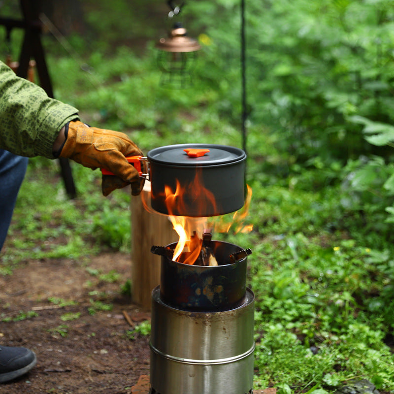 Outdoor BBQ flame-retardant gloves thickened cowhide cover wear-resistant camping protective cover - V.I.P Digital Presence