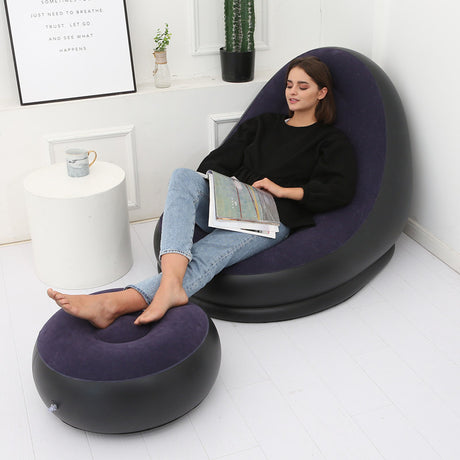 Inflatable Air Mattress Lazy Sofa Deck Chair Comfortable Leg Stool Rest Single Beanbag for home and Outdoor Use - V.I.P Digital Presence