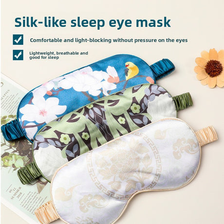 Double-Sided Imitation Silk Eye Mask Satin Silk Eye Protection Blackout Sleep Mulberry Silk Eye Mask Printed Spot Wholesale - V.I.P Digital Presence