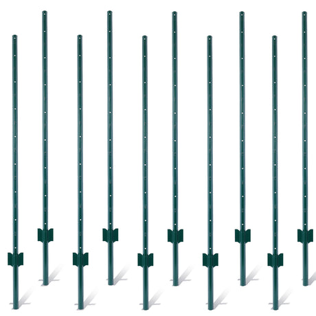Fence post 3-foot-10 pack, heavy-duty metal fence post with U-shaped groove - V.I.P Digital Presence