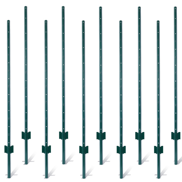 Fence post 3-foot-10 pack, heavy-duty metal fence post with U-shaped groove - V.I.P Digital Presence