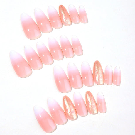 New wearable nail gradient glitter manicure patches almond-shaped nails fake nail patches - V.I.P Digital Presence
