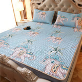 Summer Bed Sheet Ice Silk Mat Soft and Comfortable Latex Mattress Bedding Three-piece Breathable Mat for Comfortable Sleep