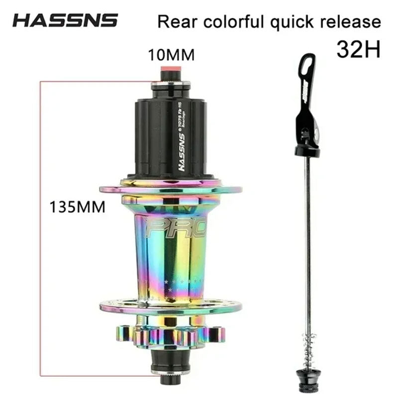 HASSNS PRO7 MTB Hub 32 Holes Bearing Bike Freehub Rear Hub Quick Release 32H Four Palin 7 8 9 10 11 12 Speed 6 Pawl Hubs - V.I.P Digital Presence