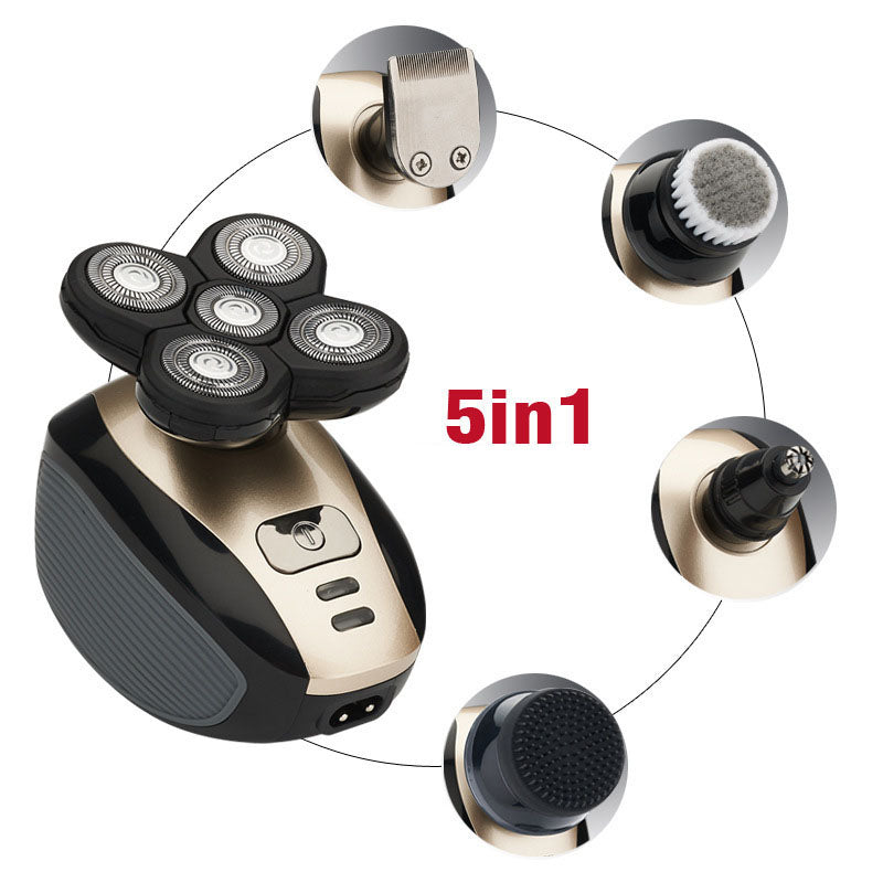 Multifunctional 5-Head Shaver Rechargeable Razor Water Washing Bald Head Machine Five-In-One Razor - V.I.P Digital Presence