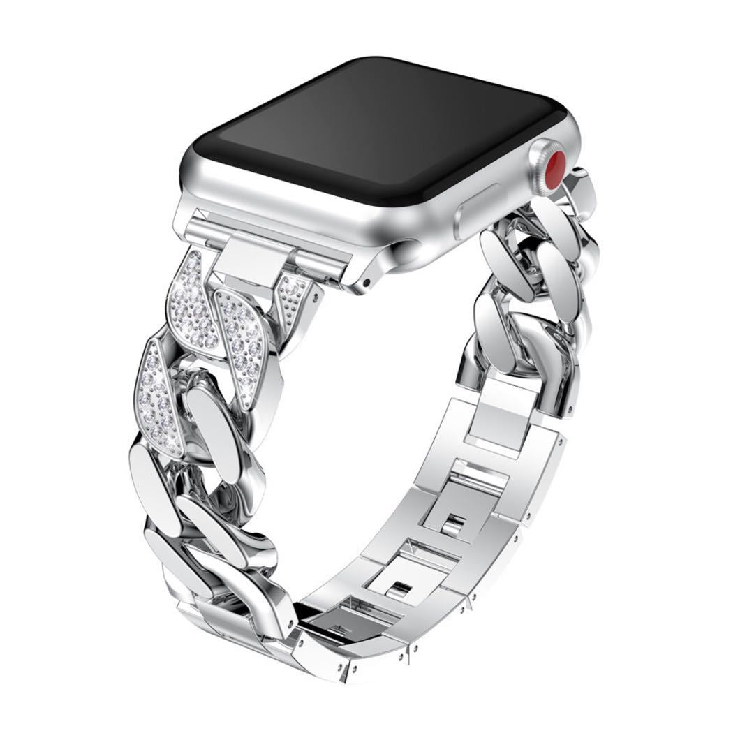 Suitable For Samsung Huawei 22mm Watch With Apple 7654321 Generation SE Single Row Diamond-Encrusted Denim Chain Alloy Wristband - V.I.P Digital Presence