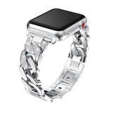Suitable For Samsung Huawei 22mm Watch With Apple 7654321 Generation SE Single Row Diamond-Encrusted Denim Chain Alloy Wristband - V.I.P Digital Presence