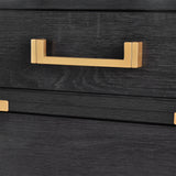 70 inch classic and traditional executive desk with metal trim, writing desk with 2 file drawers, USB ports, and sockets, black - V.I.P Digital Presence