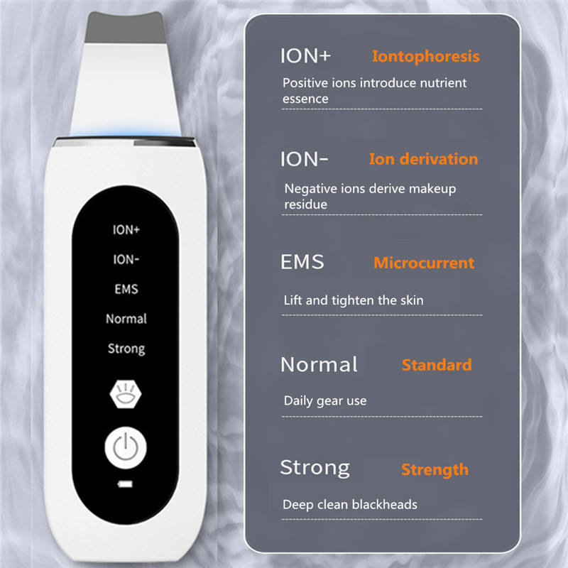 Facial Lift Deep Face Cleaning Red Blue Light Electric Dead Ultrasonic Face Sonic Skin Scrubber Spatula - V.I.P Digital Presence