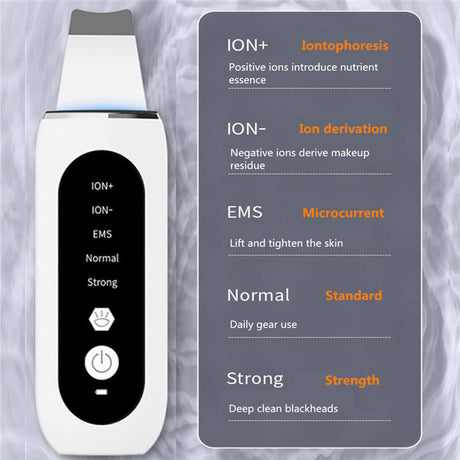 Facial Lift Deep Face Cleaning Red Blue Light Electric Dead Ultrasonic Face Sonic Skin Scrubber Spatula - V.I.P Digital Presence