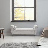 Velvet Multifunctional Storage Rectangular ottoman bench with 1 Pillow, grey - V.I.P Digital Presence