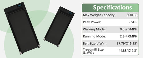 New 8.10 Walking Pad Under Home Desktop Treadmill -2.5HP Walking Treadmill 0.6-4MPH 300LBS Capacity Remote Control Battery - V.I.P Digital Presence