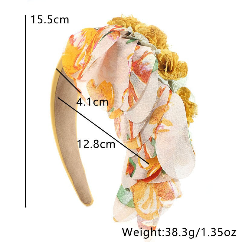 Fashionable leopard print fabric flower headband - V.I.P Digital Presence