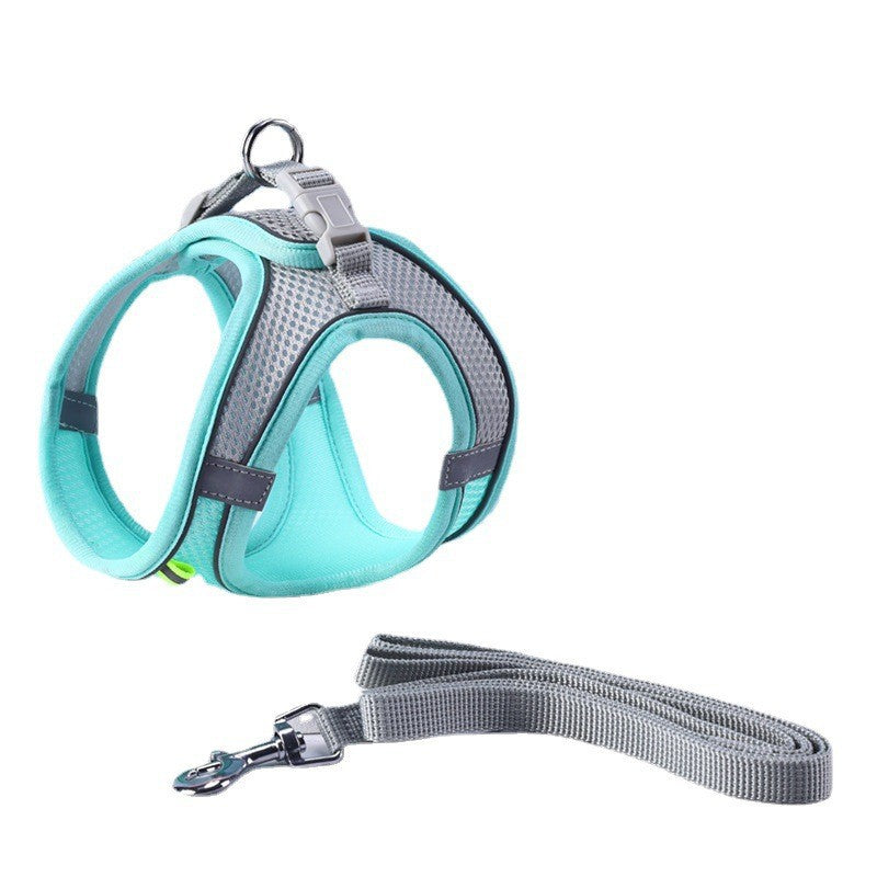 Adjustable Reflective Breathable Mesh Pet Harness for Cats and Dogs with Leash for Outdoor Use - V.I.P Digital Presence
