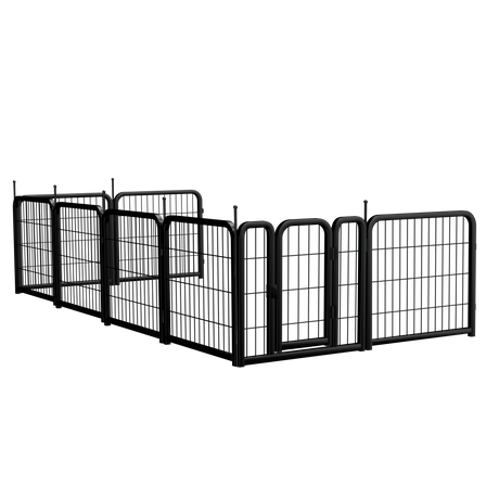 Outdoor dog fence, 8-piece board dog fence. 31 inch portable pet sports fence. Black, 26.3 inches wide x 31.5 inches high. - V.I.P Digital Presence