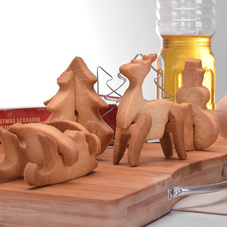 18 piece Christmas stainless steel 3D cookie mold gingerbread house cookie mold set - V.I.P Digital Presence