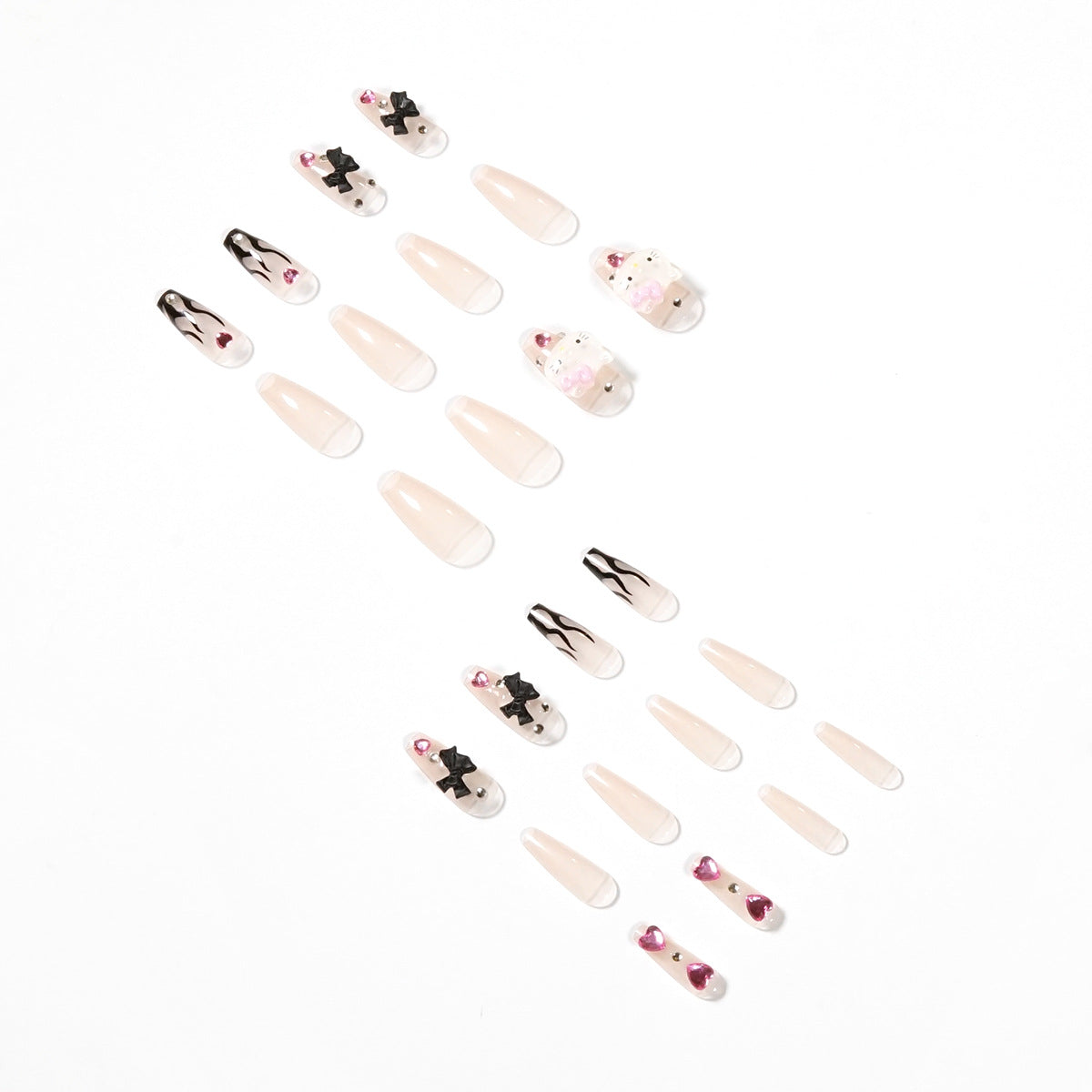 Girl Black Flame Y2K Style Wearing Nail Products Nail Patch Nail Patch Removable Nail Piece Fake Nail - V.I.P Digital Presence