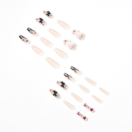 Girl Black Flame Y2K Style Wearing Nail Products Nail Patch Nail Patch Removable Nail Piece Fake Nail - V.I.P Digital Presence