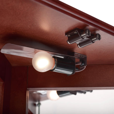 Corner Curio Dispaly Cabinet with Lights, Adjustable Tempered Glass Shelves, Mirrored Back,Cherry(E26 light bulb not included) - V.I.P Digital Presence