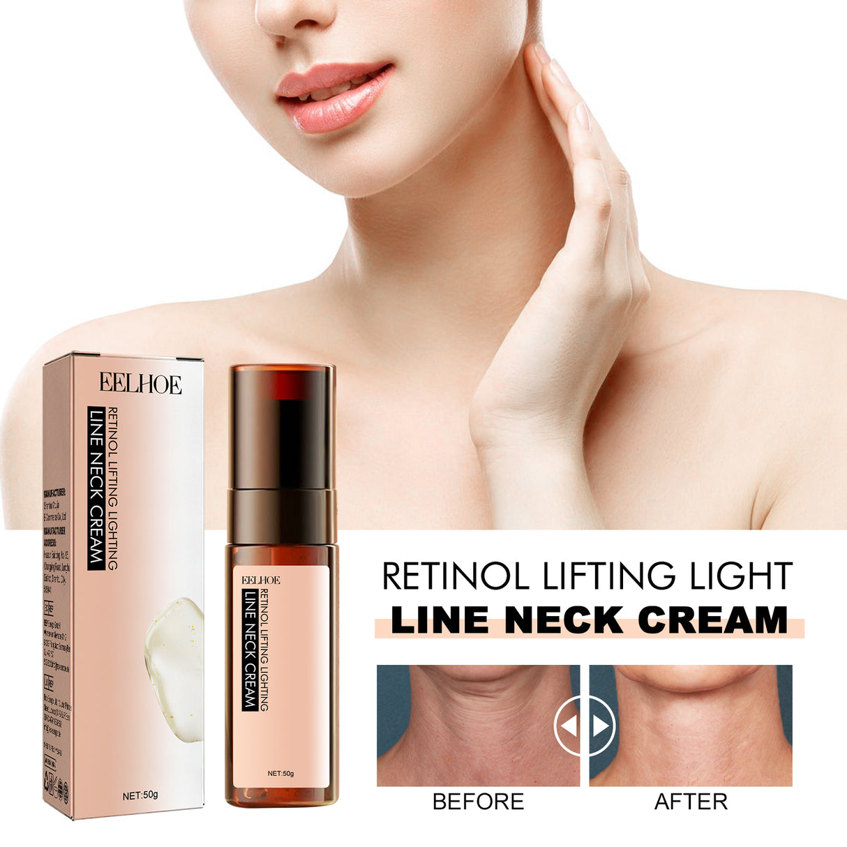 Retinol Anti-Wrinkle Neck Cream, Lighten Neck Lines Moisturizing, Hydrating, Firming And Brightening Skin Neck Cream - V.I.P Digital Presence