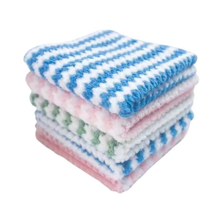 Double Sided Cationic Color Water Absorbent Wavy Stripe Oil Free Dishwashing Cloth Water Absorbent Dishwashing Cloth - V.I.P Digital Presence