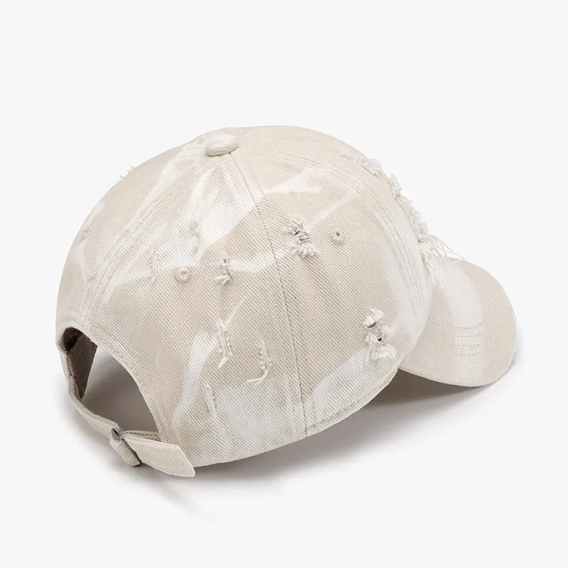 Distressed Adjustable Cotton Baseball Cap - V.I.P Digital Presence