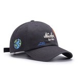 Gorra de béisbol con visera curva para exteriores, versátil, sencilla, con bordado de letras, con borde cruzado y protector solar, color negro para mujer