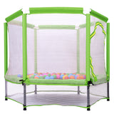 55'' Toddlers Trampoline with Safety Enclosure Net and Balls, Indoor Outdoor Mini Trampoline for Kids - V.I.P Digital Presence