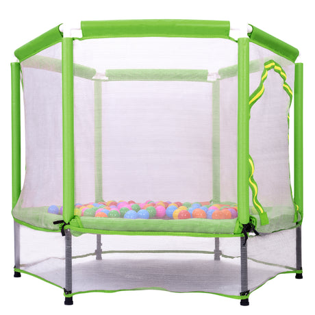 55'' Toddlers Trampoline with Safety Enclosure Net and Balls, Indoor Outdoor Mini Trampoline for Kids - V.I.P Digital Presence