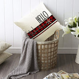 Christmas Pillowcase Linen Red Black Checkered Letter Printed Pillow Cover Holiday Living Room Decoration - V.I.P Digital Presence