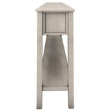 TREXM Rustic Entryway Console Table60" Long Sofa Table with two Different Size Drawers and Bottom Shelf for Storage (Gray Wash)