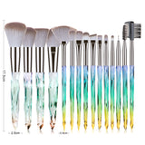 15 pcs Makeup Brushes Diamond Crystal Handle Makeup Tools Foundation Eyeshadow Brush - V.I.P Digital Presence