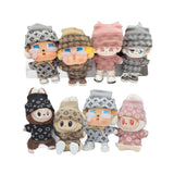 Caja sorpresa Labubu de 17 cm de primera y segunda generación, ropa para muñeca llorona de algodón de 10 cm, gorro estampado de punto