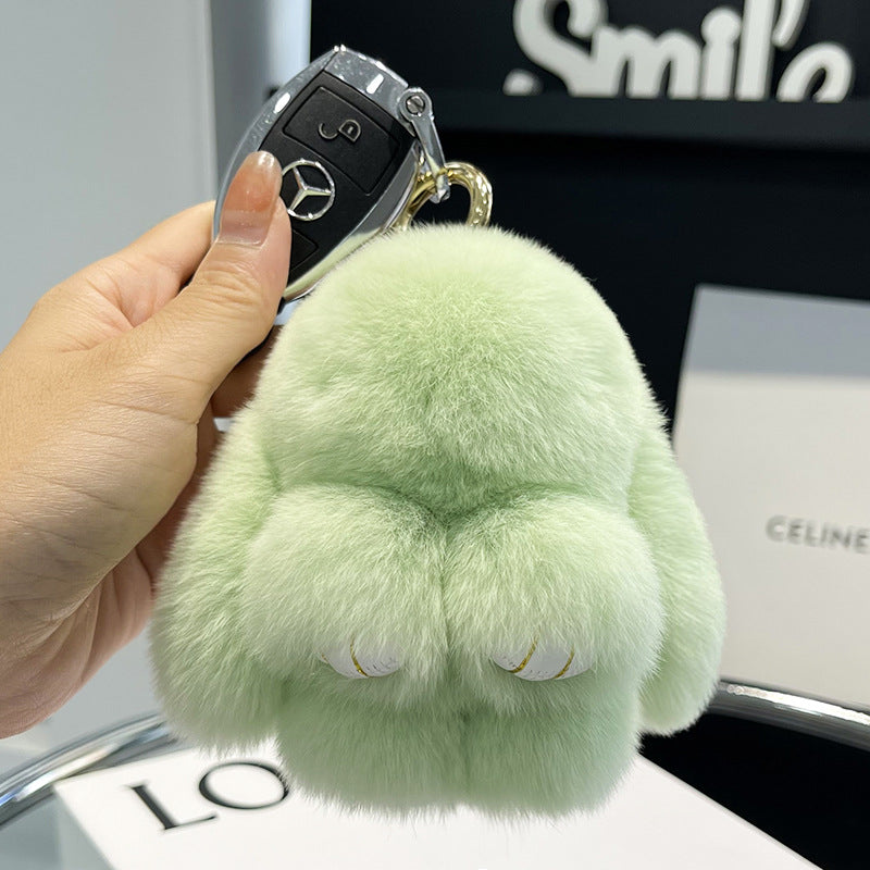 Cute Rex Rabbit Fur Doll Bunny Car Keychain Pendant Mini Bag Plush Dead Ornament Rabbit - V.I.P Digital Presence
