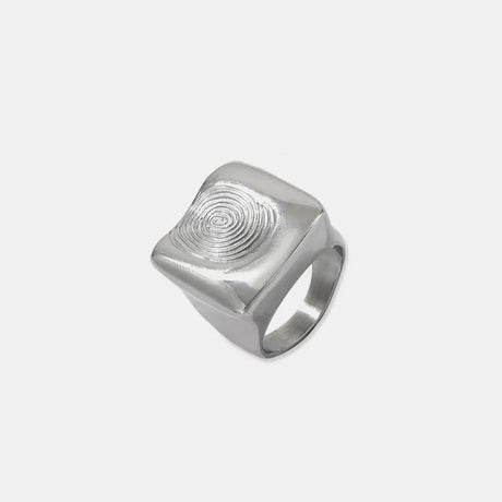 Titanium Steel Fingerprint Signet Ring - V.I.P Digital Presence