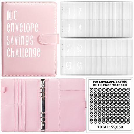 100 Day Challenge Loose leaf Notebook Couple's Savings Notebook Money Saving Envelope Budget Savings Notebook Notepad - V.I.P Digital Presence