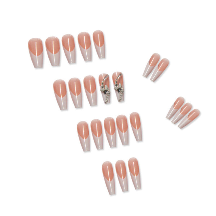 Long Wearing Nails 24 Pieces Of Finished Fake Nails Press On Nails French Ballet Manicure - V.I.P Digital Presence